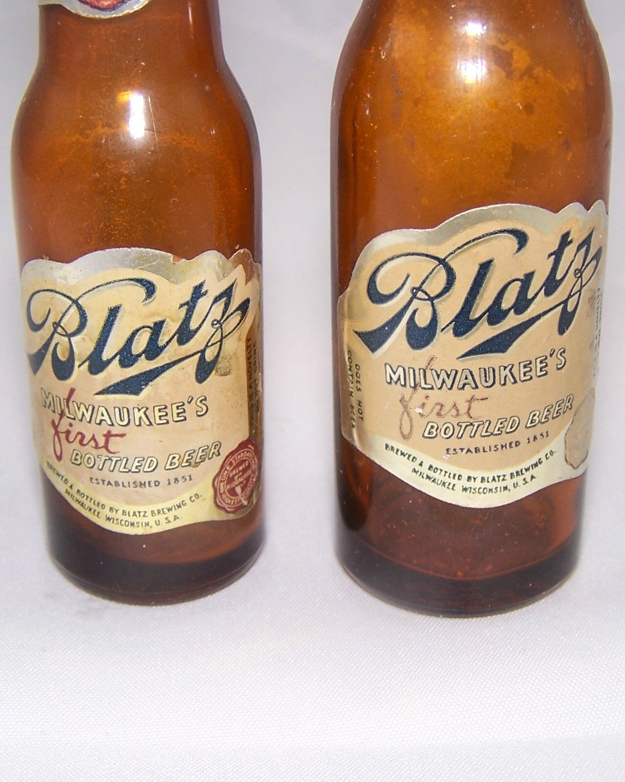 Blatz First Bottled beer mini Bottles. Sold  3/14/15