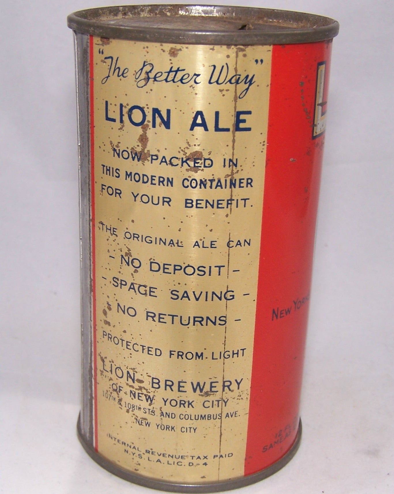 Lion Sparkling Ale, Lilek # 494, Grade 1-