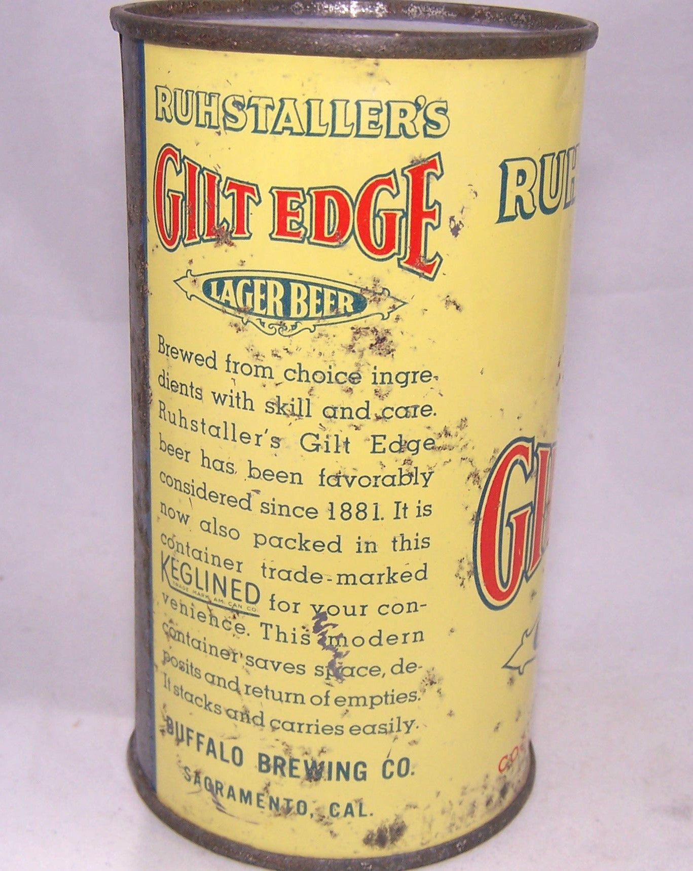 Ruhstaller's Gilt Edge Lager Beer, Lilek #336, Grade 2/2+ Sold 11/19/16
