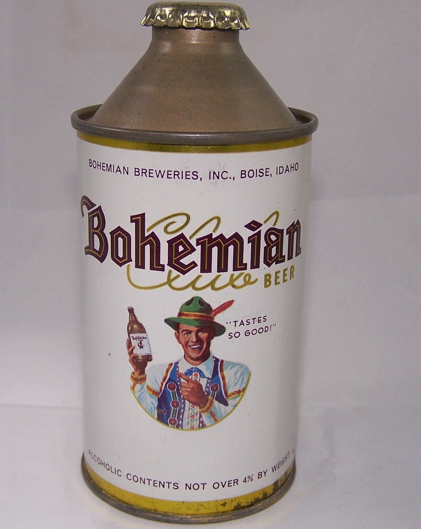Bohemian Club N.O 4% Alc, USBC 154-3, Rolled Can, Grade 1/1+ Sold 4/12/15