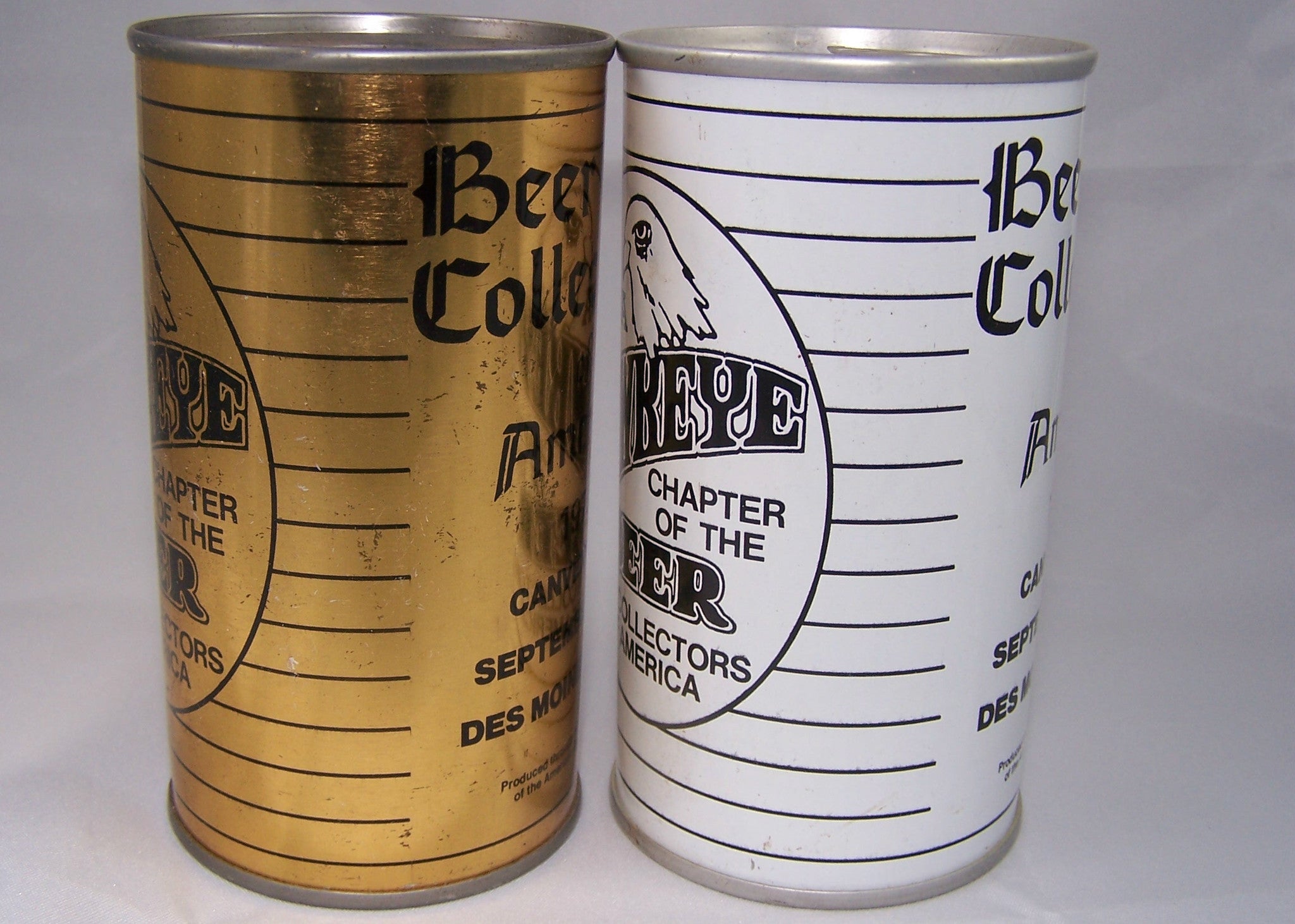Pair of BCCA 1975 Canvention cans, USBC II 208-30, and Test can. Sold 6/25/15
