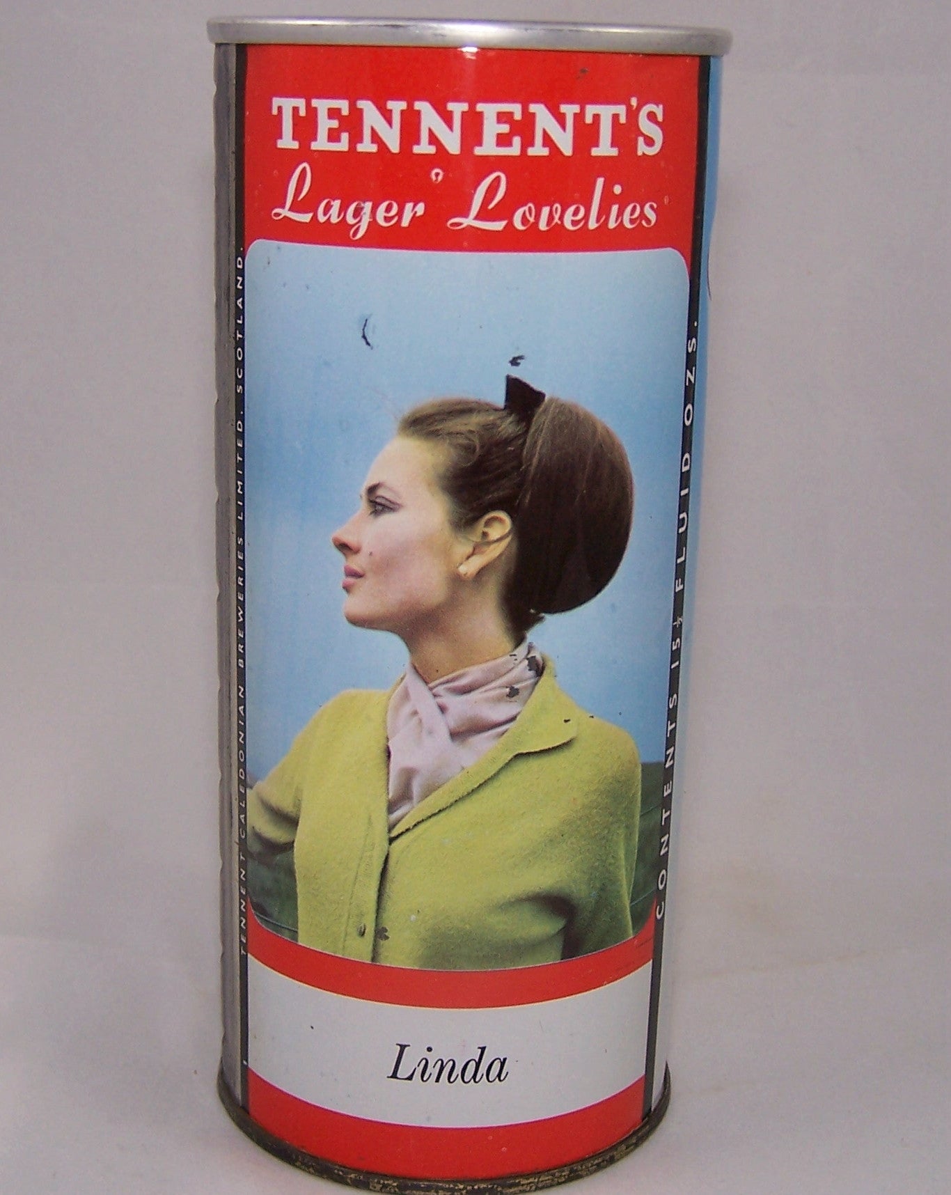 Tennent's Lager Lovelies (Linda) tab top, Grade 1- Sold 9/2/15