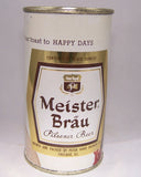 Meister Brau Happy Days Pilsener Beer, (Bowling) USBC 98-30,   Grade 1/1+ Sold on 02/02/16