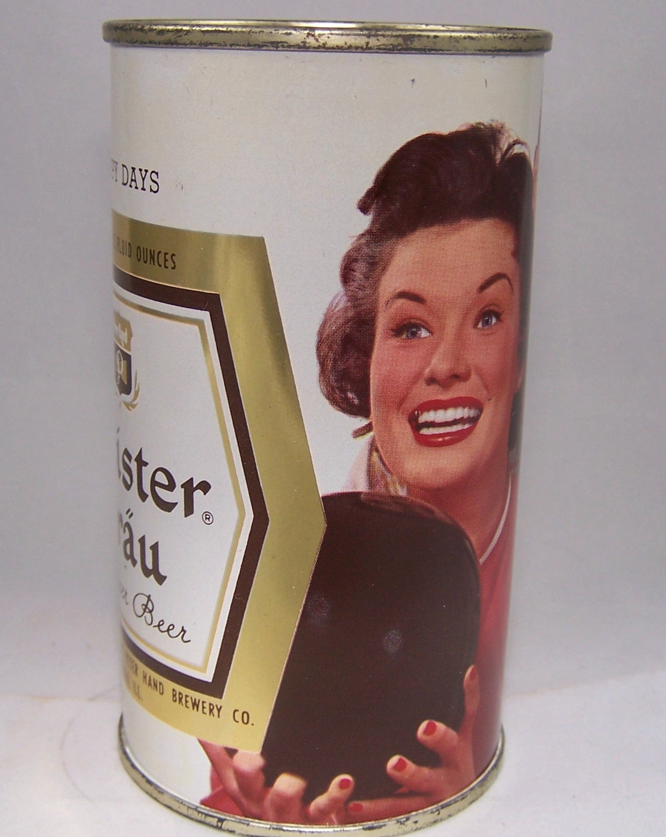 Meister Brau Happy Days Pilsener Beer, (Bowling) USBC 98-30,   Grade 1/1+ Sold on 02/02/16