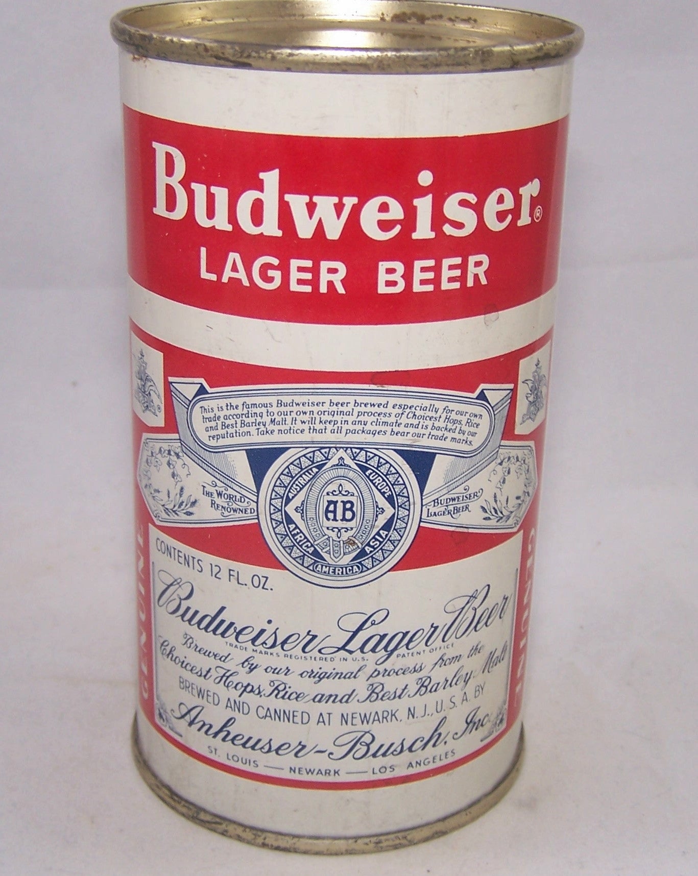 Budweiser Lager Beer, (Split Label NJ) USBC 44-32, Grade 1/1+ Sold on 02/19/18