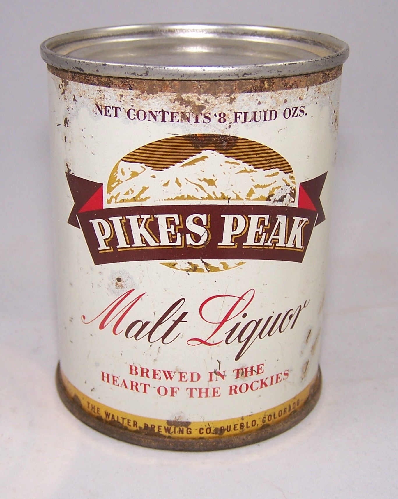 Pikes Peak Malt Liquor 8 ounce, USBC 242-6, Grade 1-/2+ Sold on 10/10/15