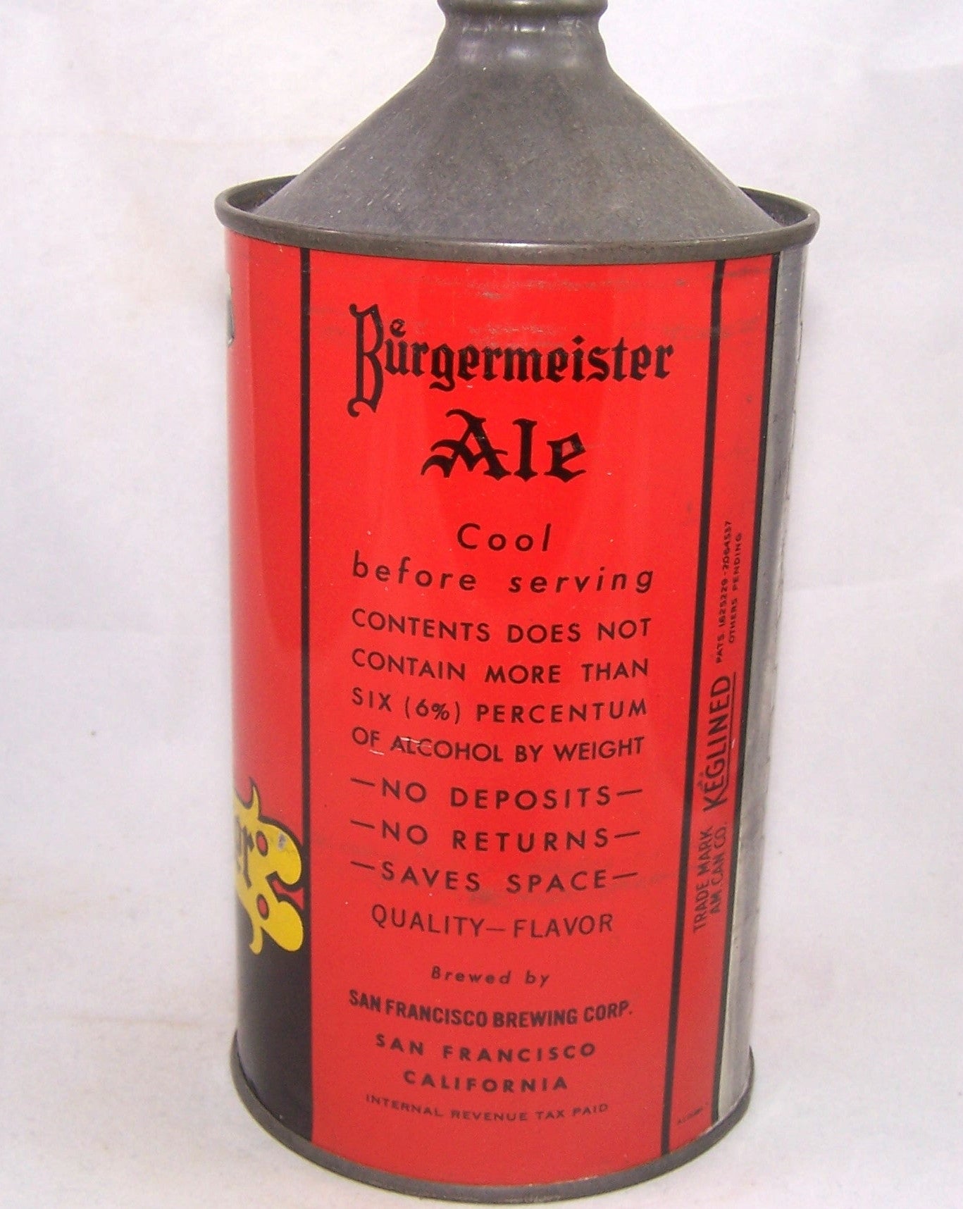 Burgermeister Ale USBC 204-17, Tougher Variation, Grade 1/1+ Sold on 06/27/17