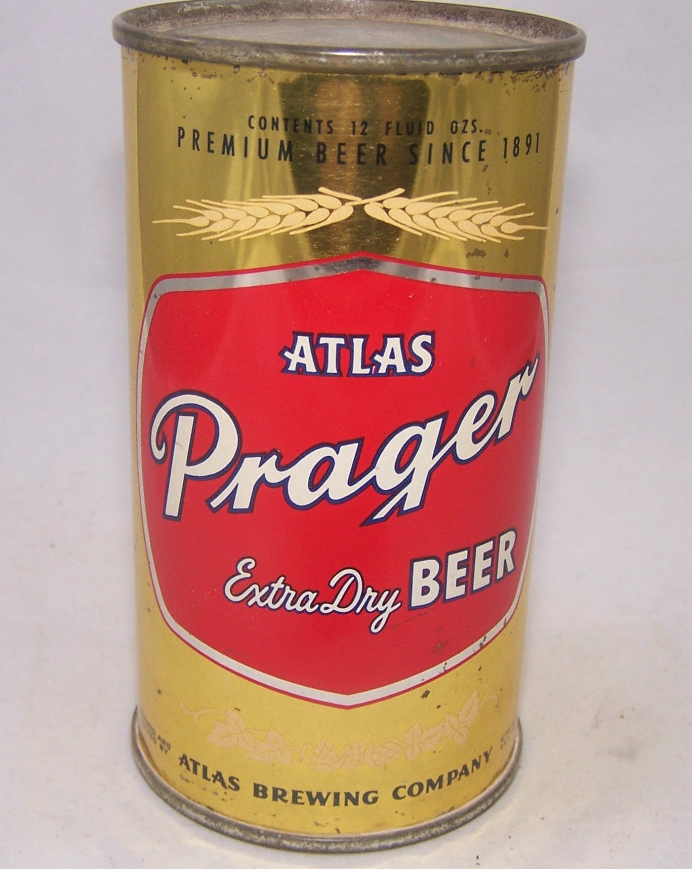 Atlas Prager Extra Dry Beer, USBC 32-23, Grade 1 (Underrated Can) Sold on 07/03/17