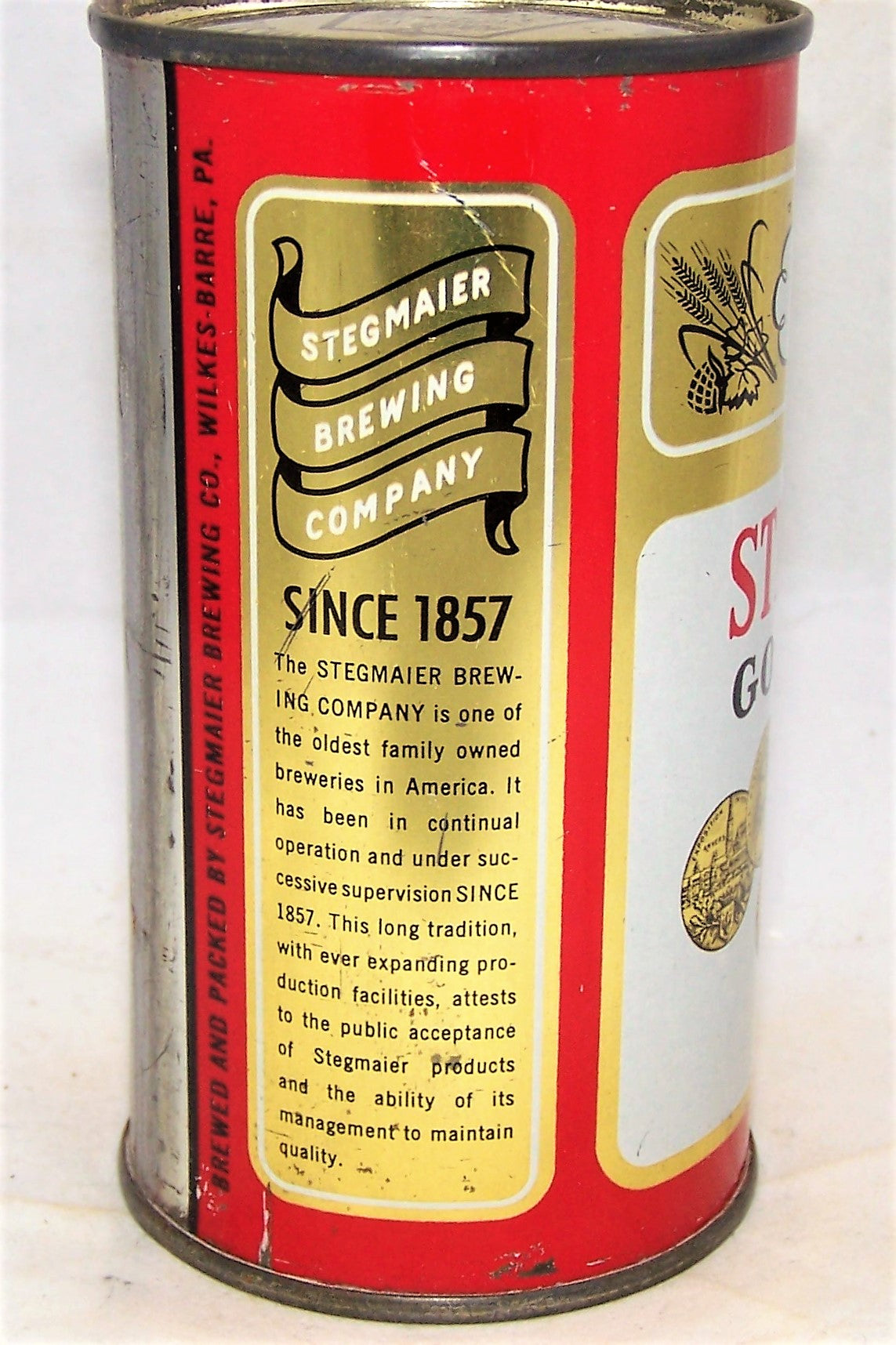 Stegmaier Gold Medal Beer, USBC 136-2, Grade 1  Sold 01/04/20