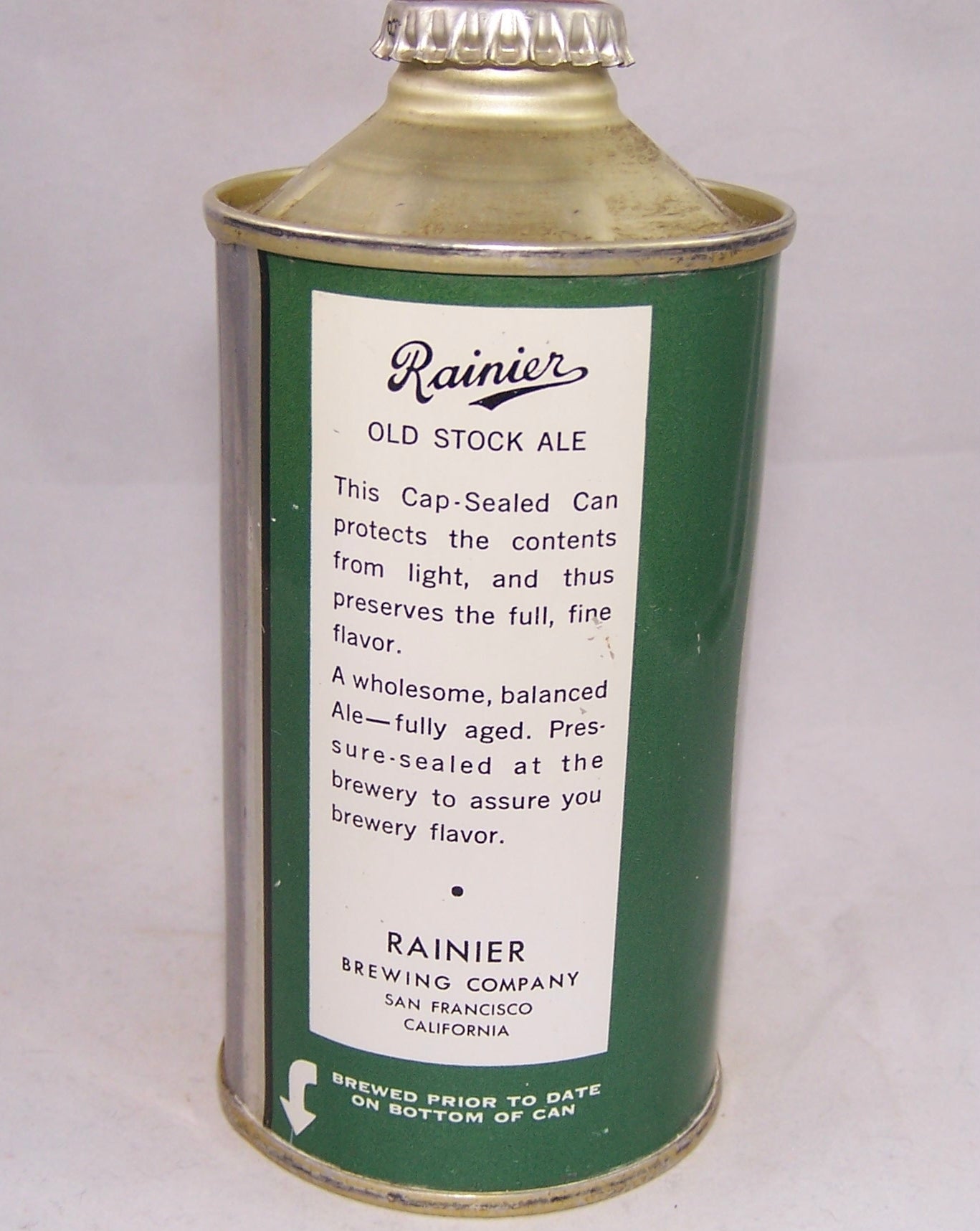 Rainier Old Stock Ale, USBC 180-03, Grade A1+ Sold on 09/01/17