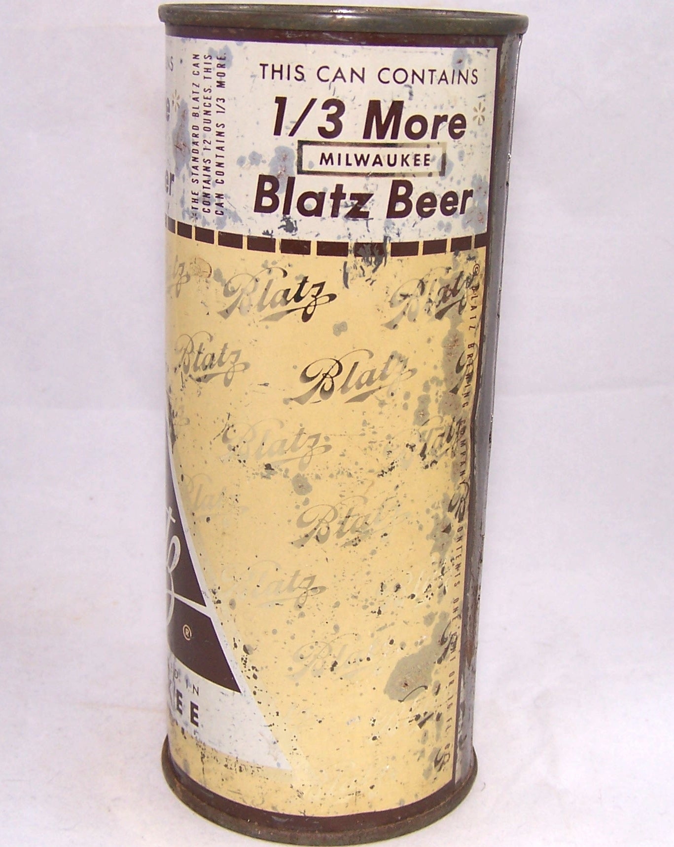 Blatz Beer Half Quart, (1/3 More) USBC 225-20, Grade 1-/2+ Sold on 2/03/18
