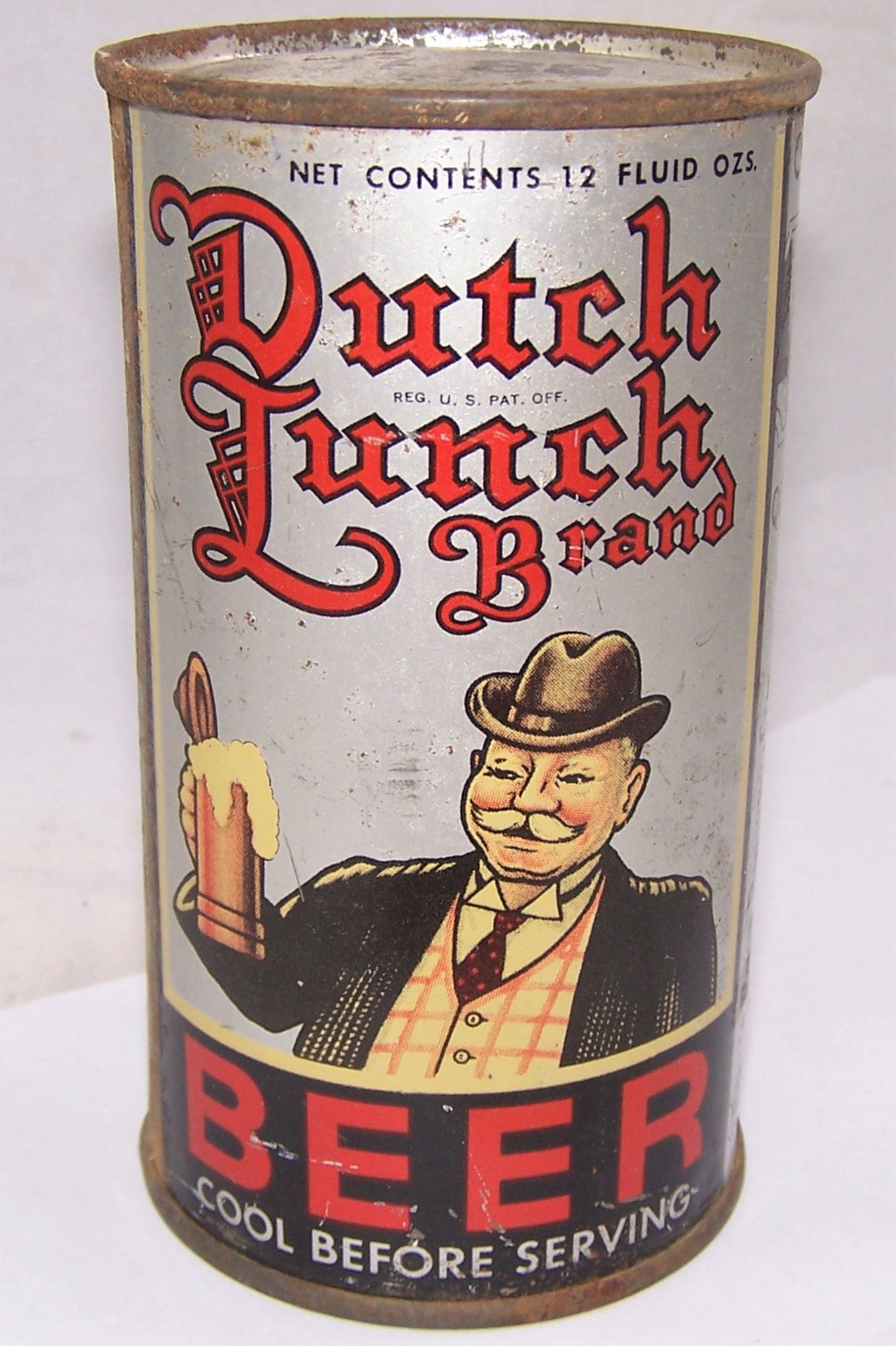 Dutch Lunch Brand O.I Flat Top Beer Can, Grade 1-/2+