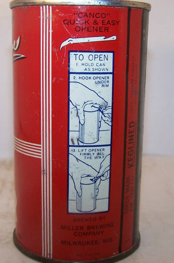 Miller Sold on 10/23/14 for $300.00 prices trending steady for a can with new lid.