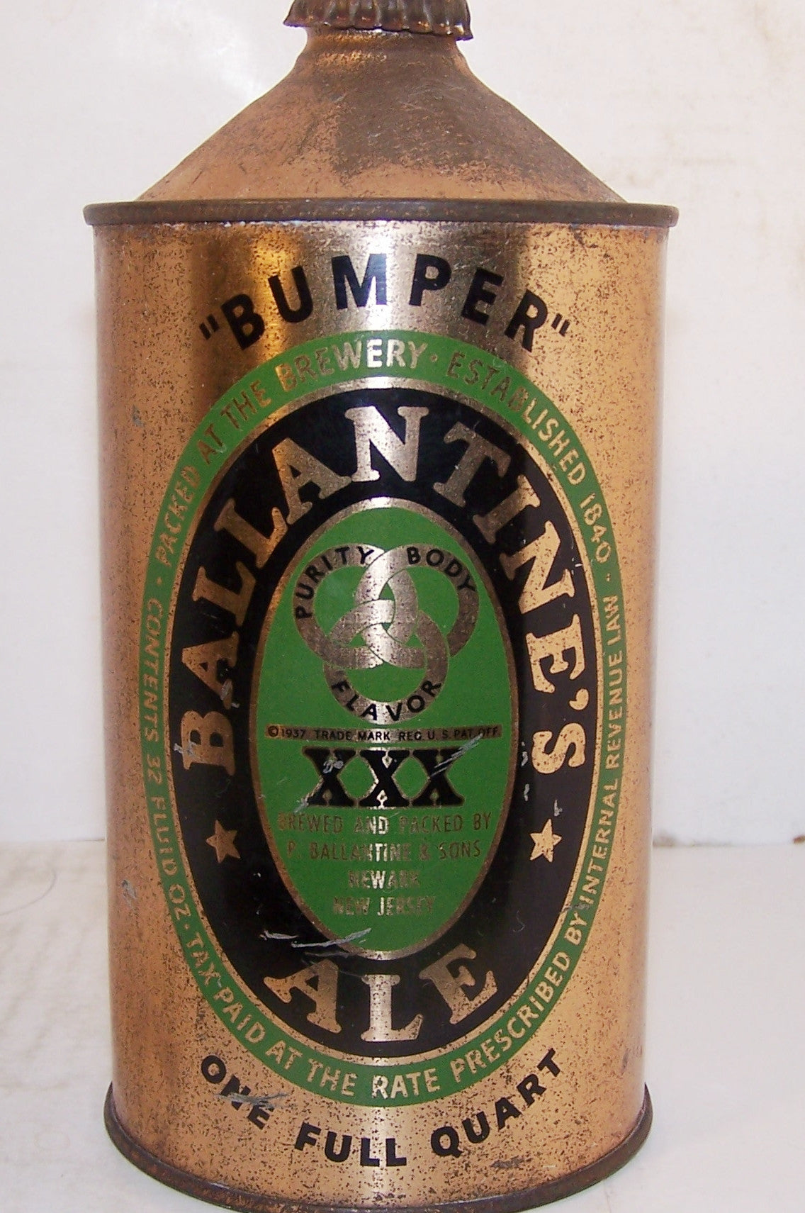 Ballantine Ale "Bumper" USBC 202-7, with crown, Grade 1-