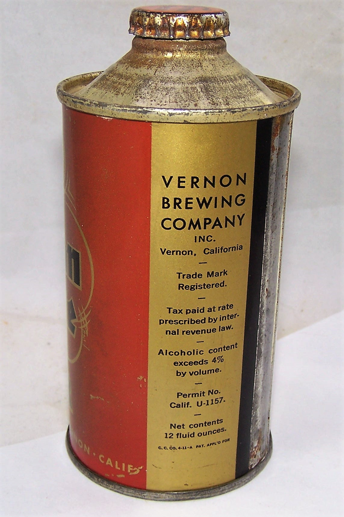Vernon Creme Low Pro Cone Top, USBC 188-17, Grade 1 Sold on 12/31/19