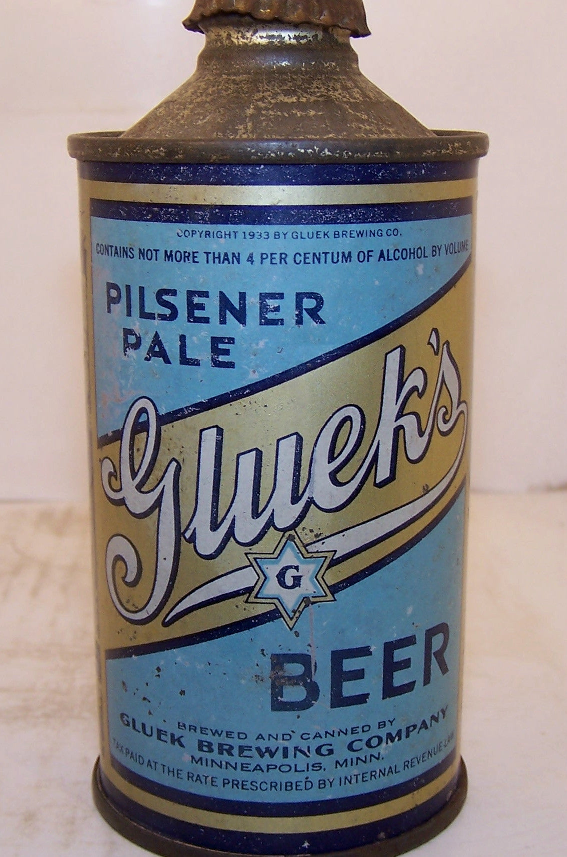 Gluek's Pilsener Pale Beer USBC 165-6 Grade 1- Sold on 11/23/14