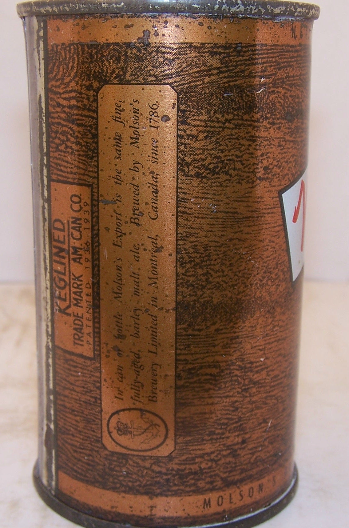 Molson's Export Ale, all original can, Grade 1 to 1/1+