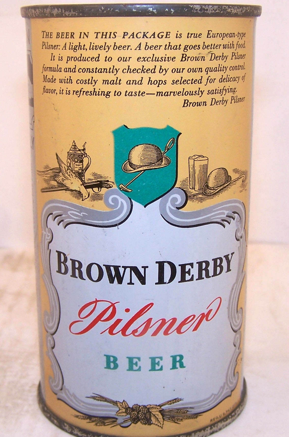 Brown Derby Pilsner Beer, Lilek page # 136, Grade 1 Sold 2/27/15