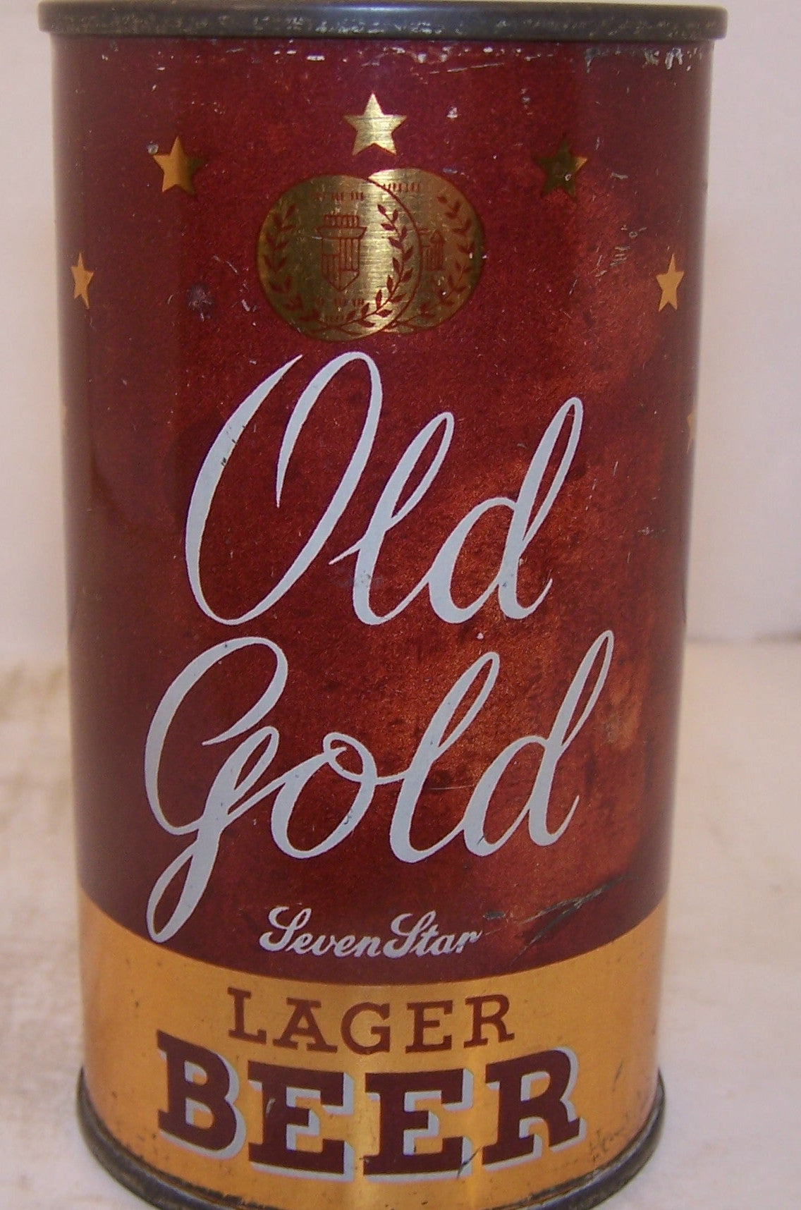 Old Gold Seven Star Lager Beer, Lilek page # 608, Grade 1-/2+ Sold 3/14/15