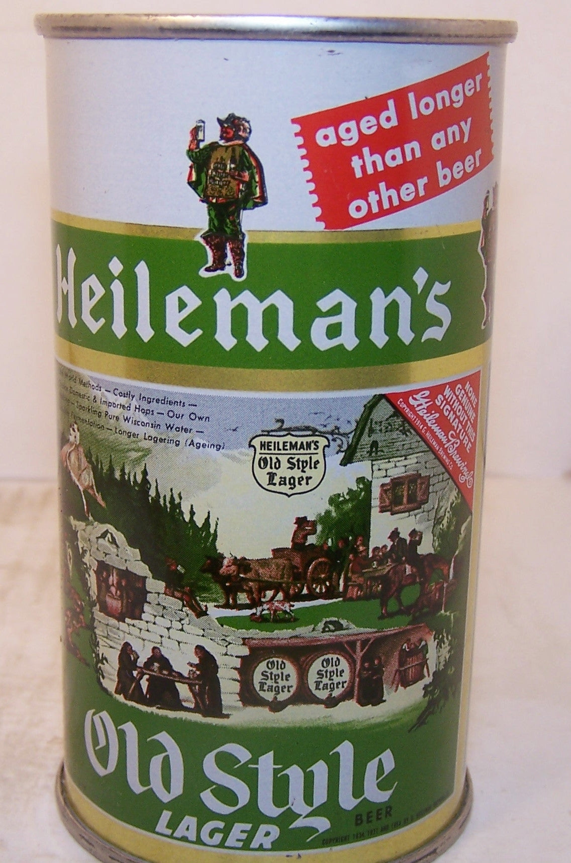 Heileman's Old Style Lager Beer, USBC 108-15, Grade 1/1+  Sold 11/20/14