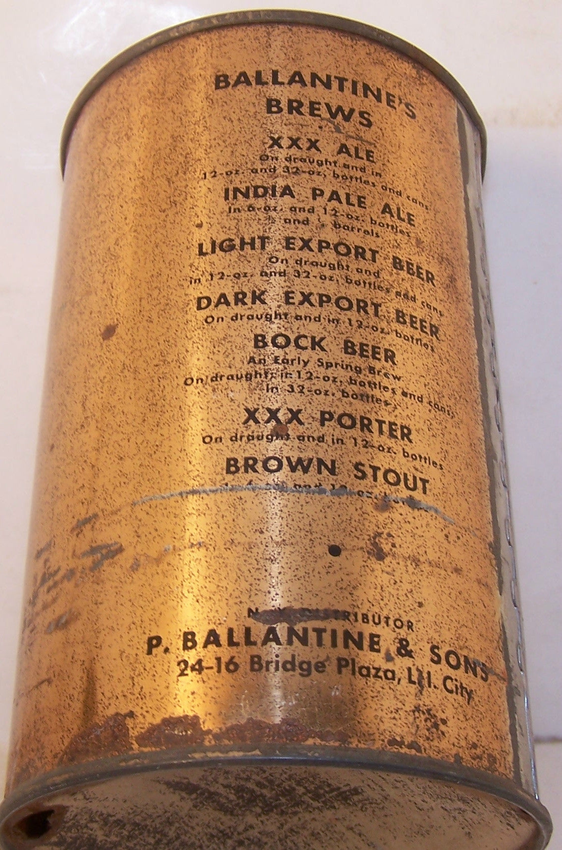 Ballantine Export Beer "Bumper" USBC Like 202-10 "black dot" Grade 2