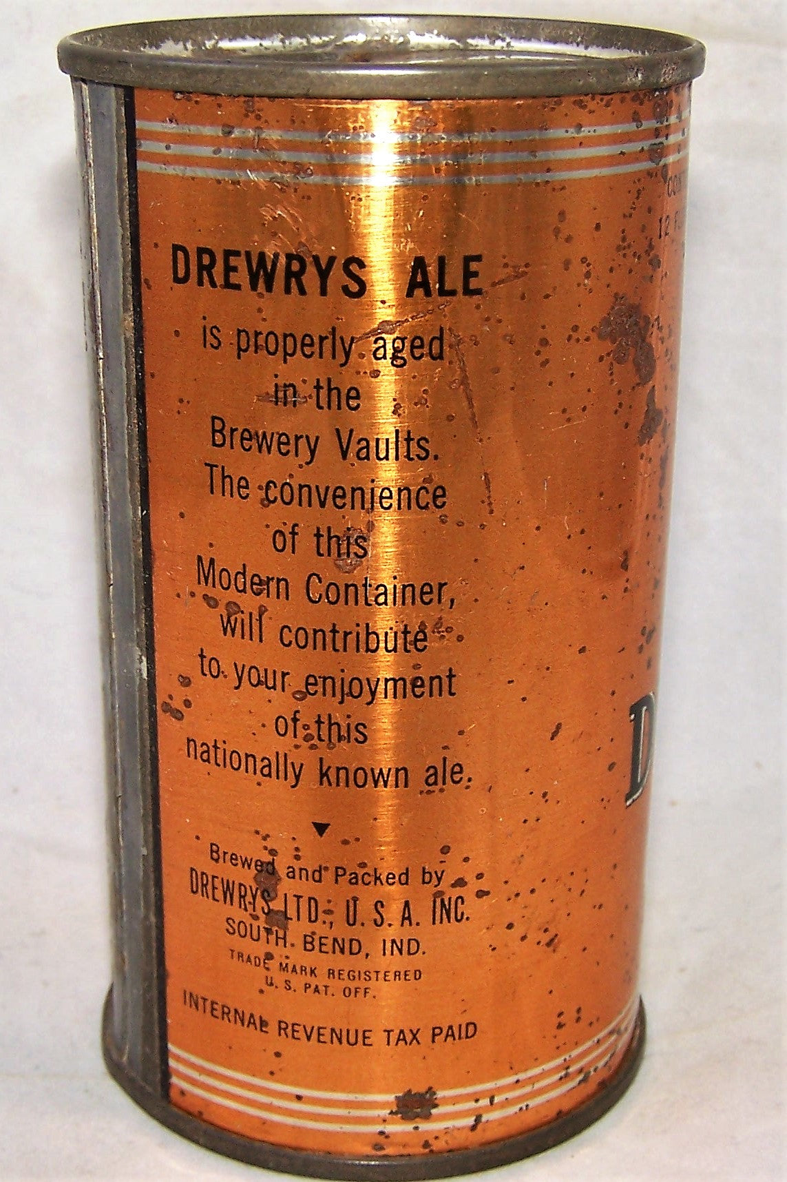 Drewrys Ale, O.I Indoor can, humidity