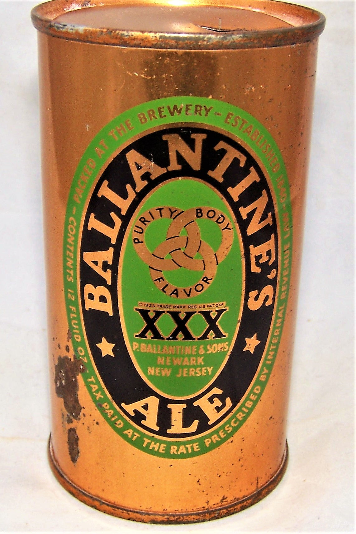 Ballantine Ale O.I Clean can, Grade 1/1-
