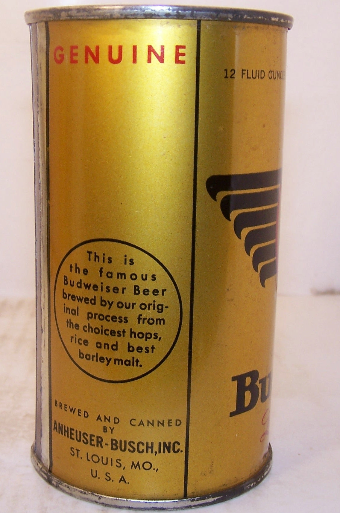 Budweiser Lager Beer, USBC 44-2, NON O.I, Grade 1 Sold 7/12/15