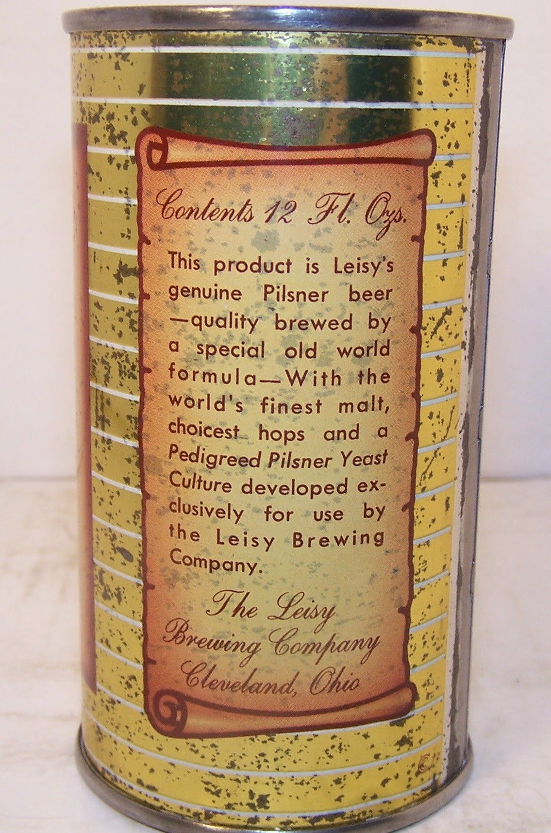 Leisy Pilsner Beer, USBC 91-20, Grade 1-/2+ Sold 1/16/15