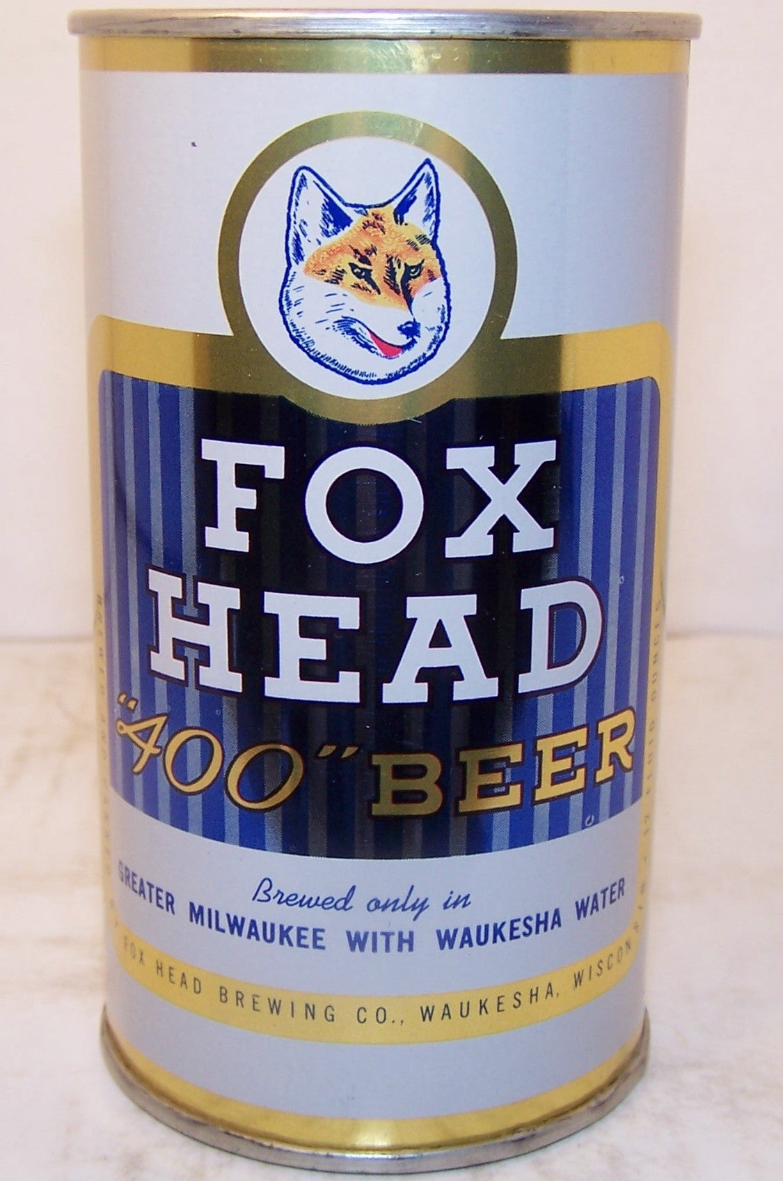 Fox Head 400 Beer, "Writing in Blue" USBC 66-14, Grade A1+ Sold 3/7/15