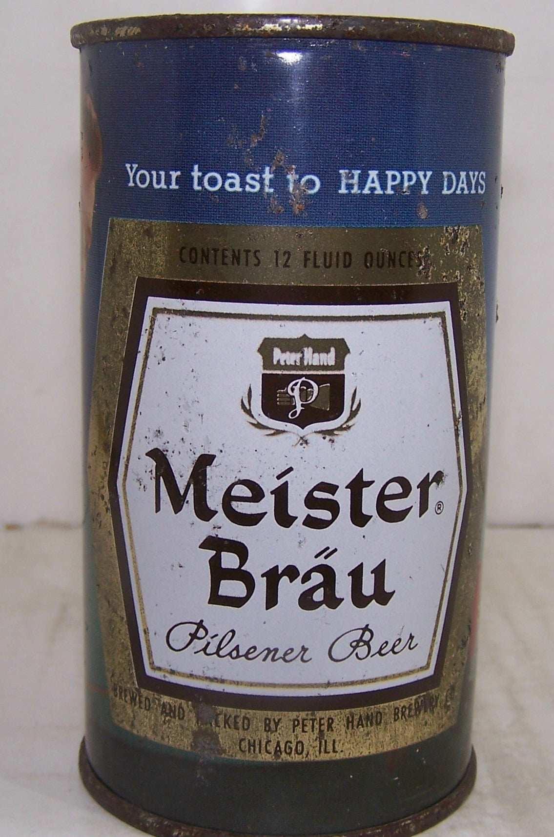 Meister Brau Pilsener Beer (Happy Days Moonlight) USBC 98-33, Grade 1-/2+ Sold 4/1/15